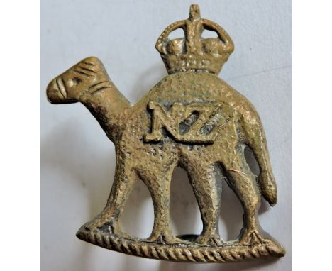 New Zealand-Camel Corps a rare middle east sand cast Lemon Squeezer badge.