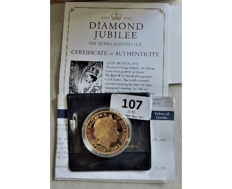 Guernsey 1012 Fifty Pence, Gold Plated with Cecil Beaton Portrait. With certificate, issue cost £40