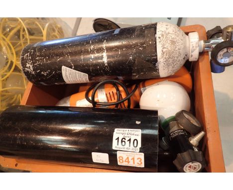 Two three phase washing machine induction motors working at lotting, large food mixing wand and two scrap oxygen bottles. Not