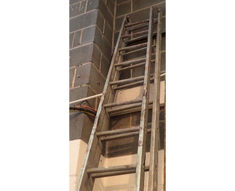 Large extending aluminium ladder. Not available for in-house P&amp;P, contact Paul O'Hea at Mailboxes on 01925 659133 