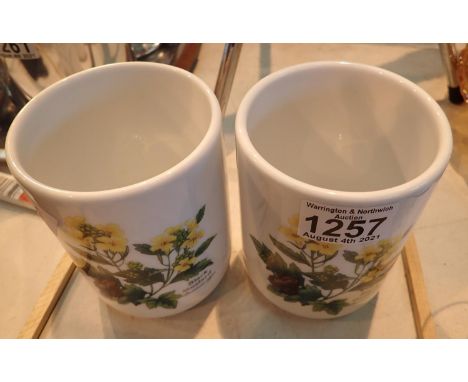 Pair of Royal Worcester kitchen pots in the Worcester Herb pattern. Not available for in-house P&amp;P, contact Paul O'Hea at