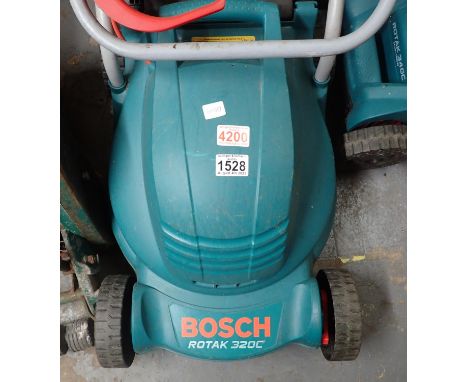 Bosch Rotak 320c rotary lawnmower. Not available for in-house P&P, contact Paul O'Hea at Mailboxes on 01925 659133Condition R