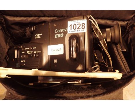 Cased Canon E60 Canovision video camera. P&amp;P Group 2 (£18+VAT for the first lot and £3+VAT for subsequent lots) 