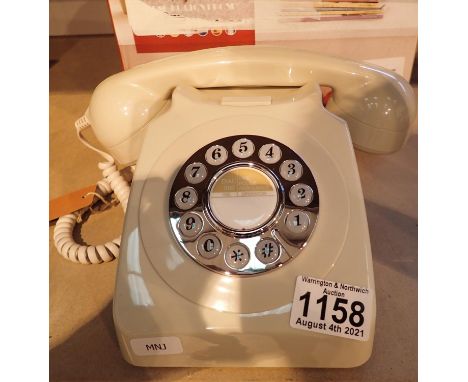 Ivory, GPO746 Retro push button telephone replica of the 1970s classic, compatible with modern telephone banking and any stan