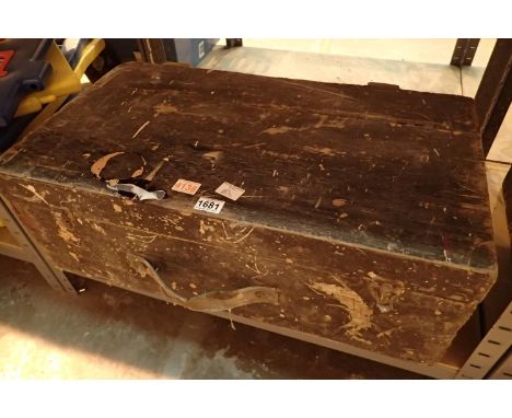 Large vintage carpenters tool box with contents. Not available for in-house P&amp;P, contact Paul O'Hea at Mailboxes on 01925