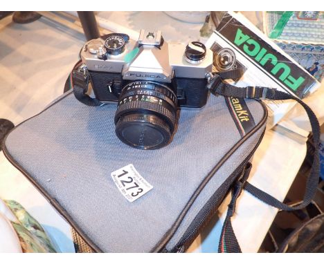 Cased Fujica STX-1 film camera with accessories. Not available for in-house P&amp;P, contact Paul O'Hea at Mailboxes on 01925