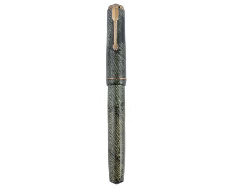 National Security, a green lizard skin pattern fountain pen  National Security, a green lizard skin pattern fountain pen,   c