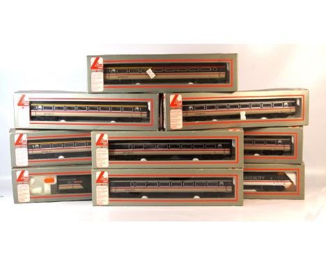 Nine boxed Lima '00' gauge intercity railway items
Comprising 205080 power car, 205082 non power car and coaches 2x 305390, 2