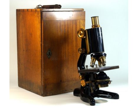 A W. Watson & Sons Ltd of London monocular microscope
Stamped “Service”, complete with second lens and mahogany case
