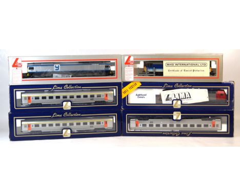 Nine boxed Lima '00' gauge railway items
Comprising a Lima collection diesel Euro Sprinter together with three silver grey co