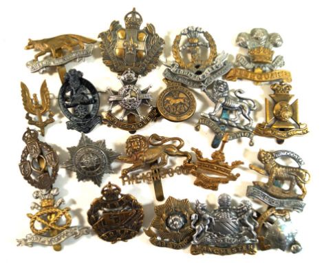 A collection of approx 100 British Army cap badges
Subjects to include the S.A.S, county of London cyclists, army educational