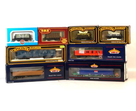 Forty boxed '00' gauge rolling stock items
Comprising wagons, tankers, guards van, etc. by Mainline Railways, Bachmann and Ai