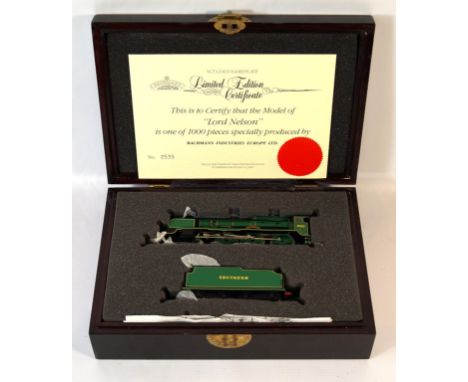 A Bachmann '00' gauge limited edition 4-6-0 locomotive and tender
Southern green Lord Nelson Class', no. 8500, complete with 