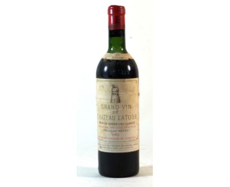 1 bottle Chateau Latour Premier Grand Cru Classe Pauillac 1962 
(level at mid/upper shoulder - mus) Clear fully intact label 