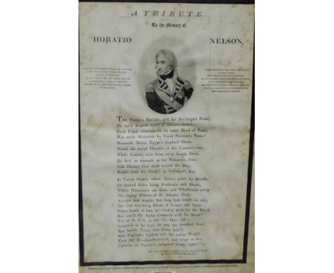 A tribute to the memory of Horatio Nelson, framed print, 30 x 44cm 
