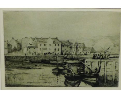 Robert Weir Allan, RWS, RSW, RBC (1851-1942) 'Pittenweem'  Etching,  signed in pencil, in a glazed frame, 31 x 23cm
