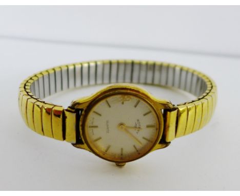 Rotary Lady's gold plated wristwatch on expandable bracelet strap 