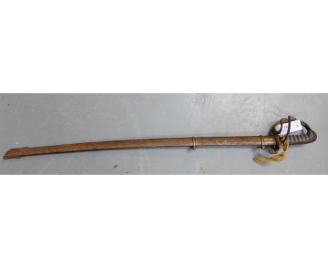 A basket-hilted sword and scabbard