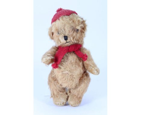 Alpha Farnell mohair Toffee Teddy bear, 1950s, light brown BBC Listen with Mother Teddy bear with orange glass eyes, black st