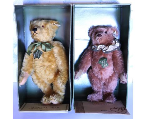 Two boxed Steiff Limited Edition Harrods Musical Teddy bears, 1992 Harrods Musical Clown Teddy Bear, copper mohair, 35cm (13 