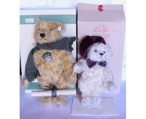 Two boxed Steiff Limited Edition Teddy bears, 1996 Harrods College Musical Teddy Bear, golden mohair, 44cm (17 ¼”), 653162 wh