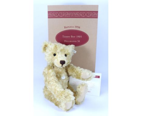 Boxed Steiff Limited Edition 1905 Teddy Boy, 1998, light blonde mohair, 50cm (19 ¾”), 404320 white tag, boxed with certificat