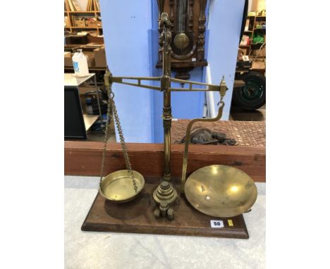 A set of brass scales