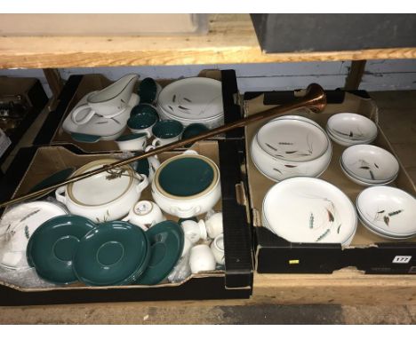 A quantity of Denby and a hunting horn