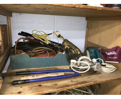 A shelf of tools etc.