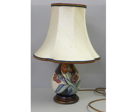 A Moorcroft table lamp base 