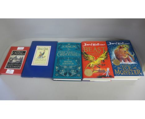 Five first edition children's books including The Vicar of Nibbleswick by Roald Dahl (1991) and The Ice Monster (2018) 