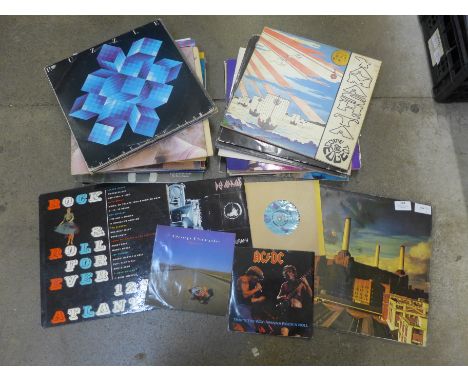 Thirty-seven LP records, three 12" singles, three 7" singles, mostly rock, also prog rock, metal, funk, pop artists include P