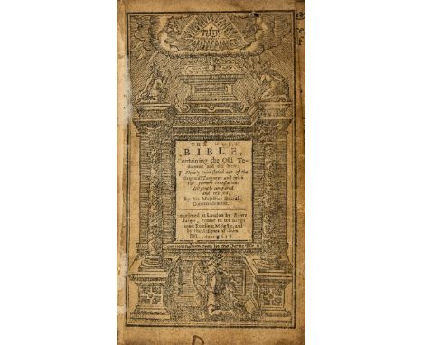 Bible, English. The Holy Bible, Containing the Old Testament and the New, double column, title within woodcut border, lacking