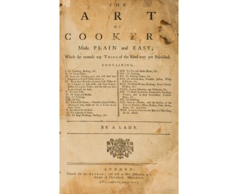 Glasse (Hannah) The Art of cookery, made plain and easy; which far exceeds any thing of the kind ever yet published, first ed