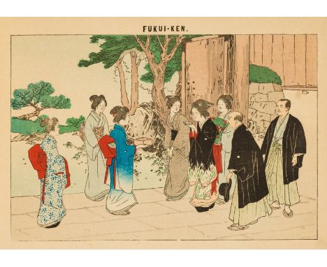 Kazumasa (Ogawa).- [Kurizuka (Ryōko)] "Mrs. R. Curizuka". Japanese Wedding Ceremonies Old and New, folding plate at start (wi