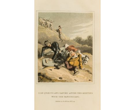 Cervantès Saavedra (Miguel de) Don Quixote de la Mancha, 4 vol., translated by Charles Jarvis, first edition, half-titles, co