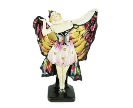 A Doulton &amp; Co. ‘Butterfly’ figure, HN 719, green printed Doulton mark and black enamel inscribed marked to base, 17cm hi
