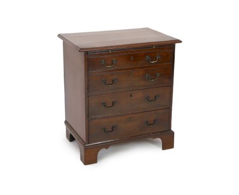 A small George III mahogany chest, with brushing slide and four graduated long drawers on bracket feet, W.75cm D.50cm H.83cm*