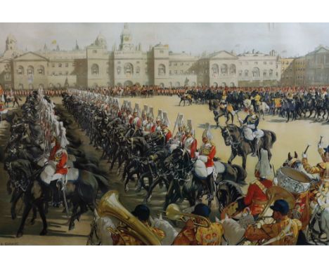 Christopher Clark (1875-1942) 'London by LMS, Trooping The Colour, Whitehall', RA Series 79lithograph in coloursoriginal post