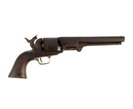 A Metropolitan Arms Co of New York Navy model revolver, with octagonal, rifled cal. 36 barrel; six-shot cylinder with serial 