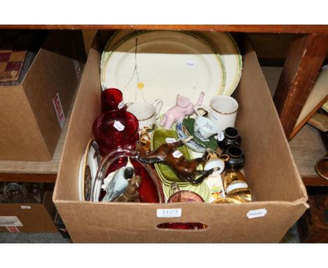 Miscellaneous ceramics and glasswares, including a graduated pair of Burleyware platters; Carltonware, Royal Worcester, Poole