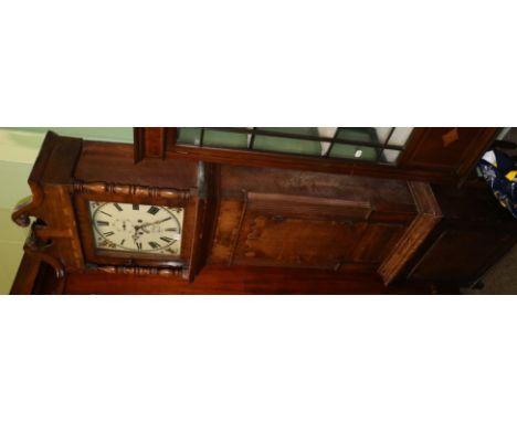 An oak and mahogany longcase clock, the square painted dial signed R Horace Stone 