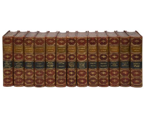 Sir Walter Scott., The Waverley NovelsEdinburgh, n.d c.1890, W.P. Nimo, Hay, &amp; Mitchell, octavo, red half calf with red m
