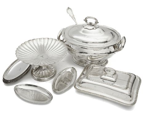 A collection of early 20th century electroplated items to include a tureencomprising a large twin handled oval tureen and cov
