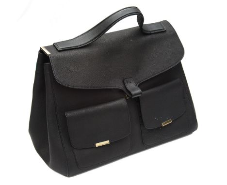 A Victoria Beckham large black leather Harper bagsatchel style with stud lock, two front pockets featuring gold tone hardware