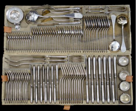 An extensive early 20th century Austrian .800 silver twelve setting matched canteen of flatwaremostly Vienna, Vincenz Carl Du