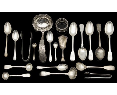 A selection of 19th century and later silver to include a Dutch caddy spooncomprising a 19th century Dutch caddy spoon, Dutch