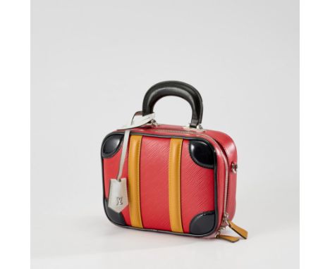 Louis Vuitton. Valisette autumn/winter 2019 collection, of multi-colured Epi leather with silver hardware, the exterior of th