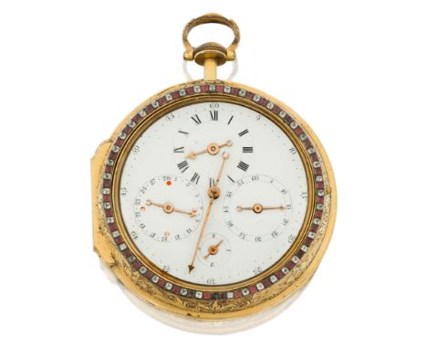 William Carpenter. A pair-case verge coach watch with regulator dial and moon age indication made for the Chinese market Numb