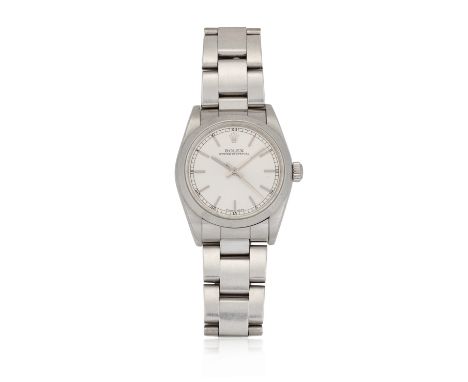 Rolex. A stainless steel automatic bracelet watch Oyster Perpetual, Reference 77080, Serial No. K164852, Circa 2000 Automatic